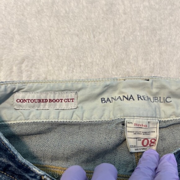 Banana Republic Womens Blue Contoured Boot Cut Stretch Mid Rise Denim Jeans Sz 8 - Picture 8 of 12